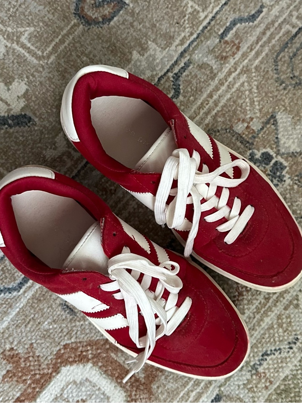 Madden Girl Red and White Lace-Up Women's Sneakers